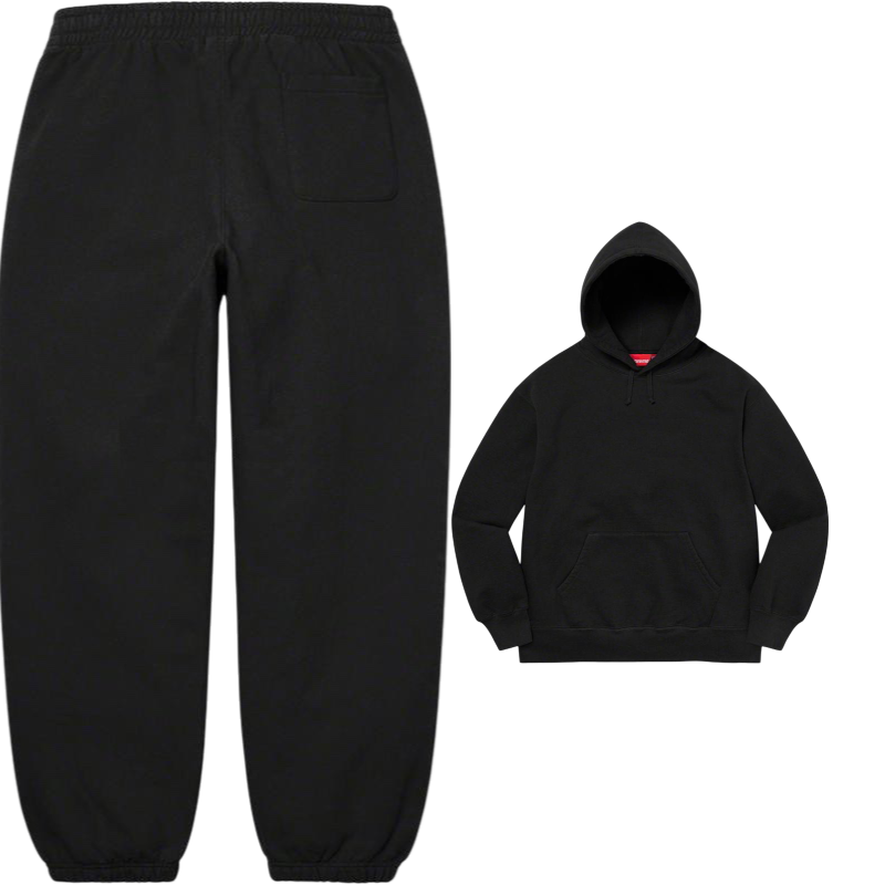 Supreme Big Logo Hoodie & Sweatpants Set – Black / White