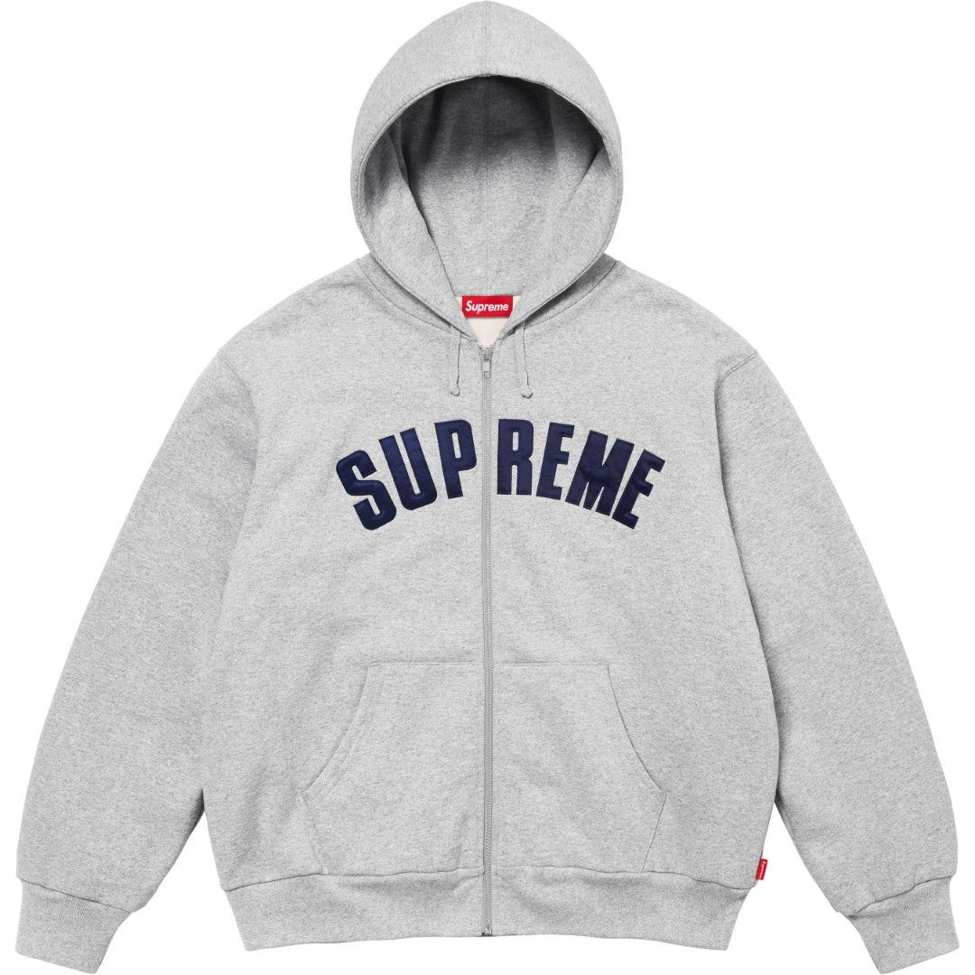 Supreme Arc Logo Zip-Up Hoodie – Ash Grey
