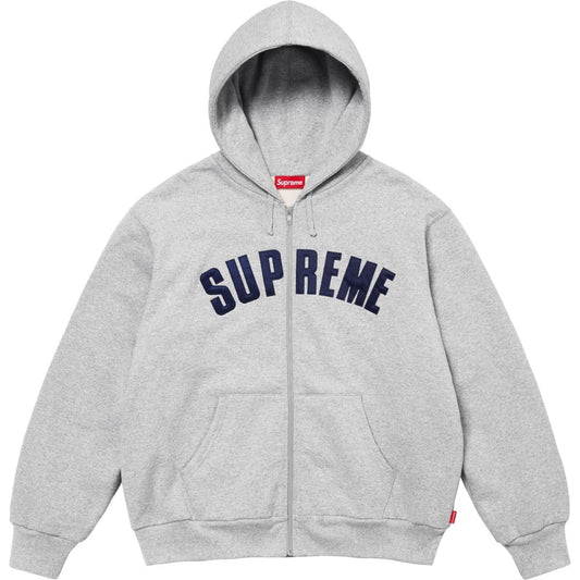 Supreme Arc Logo Zip-Up Hoodie – Ash Grey