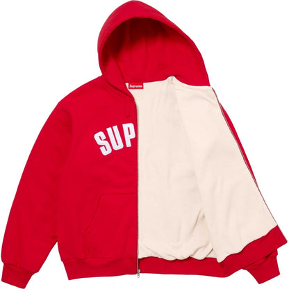 Supreme Arc Logo Zip-Up Hoodie – Red