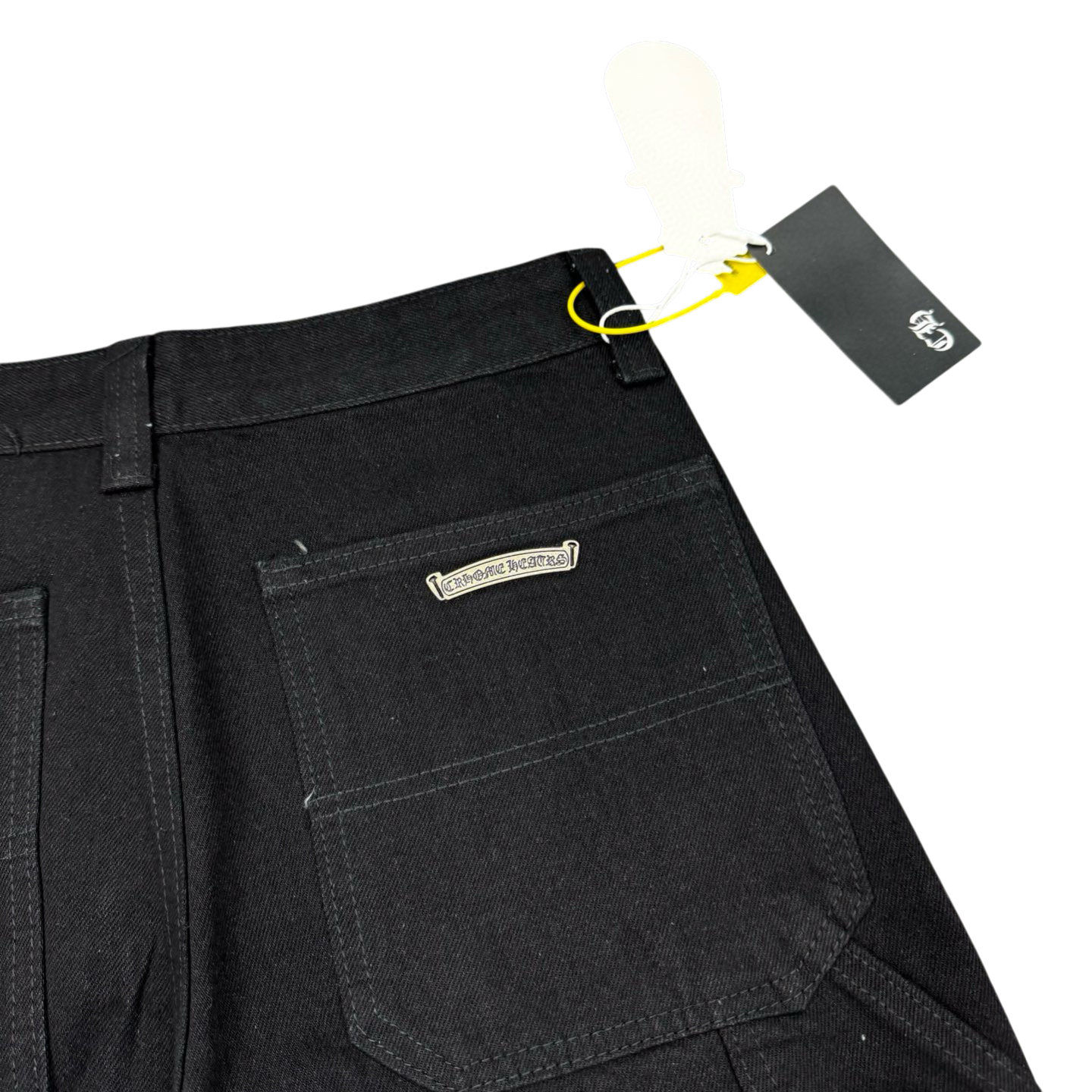 Graphic Patch Denim Pants – Black