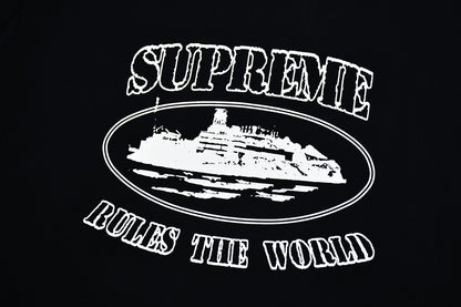 Supreme x Corteiz “Rules the World” T-Shirt – Black
