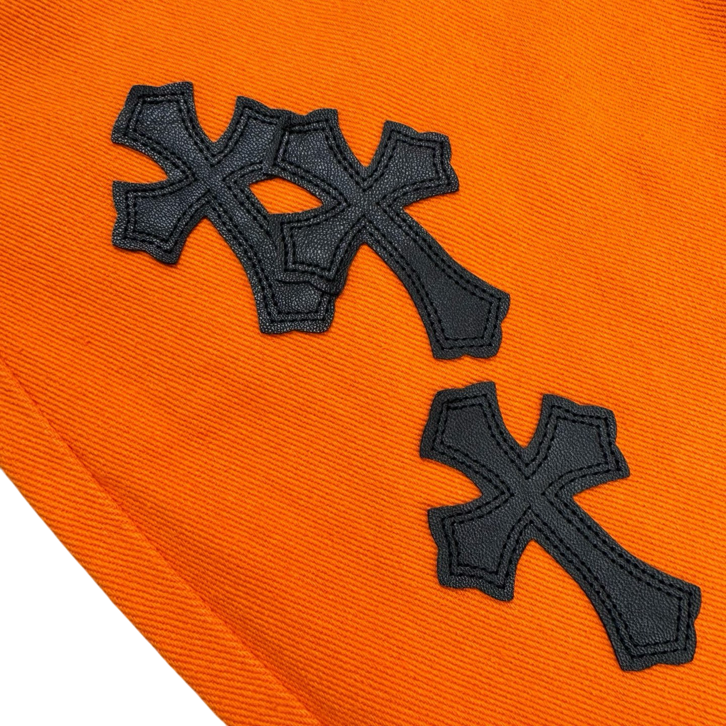 Cross Patch Flared Denim Jeans – Orange
