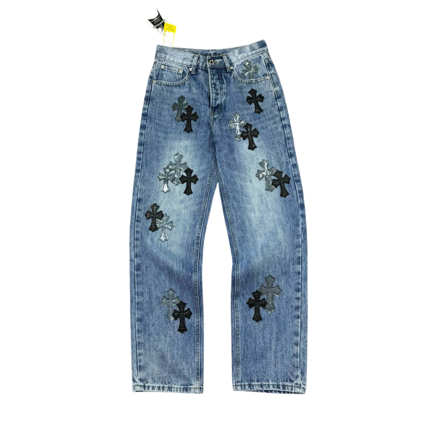 Cross Patch Denim Jeans – Light Wash Blue Straight Fit