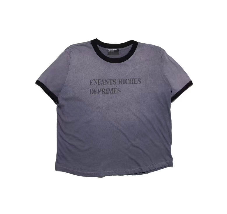 Enfants Riches Déprimés (ERD) Logo Ringer Tee — Washed Grey/Black