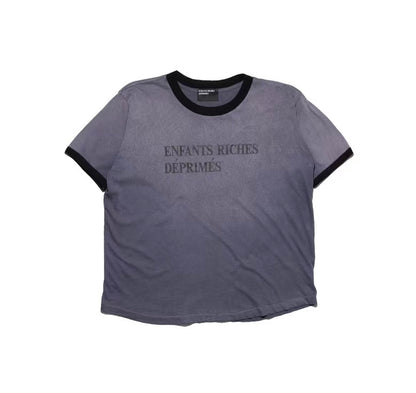 Enfants Riches Déprimés (ERD) Logo Ringer Tee — Washed Grey/Black