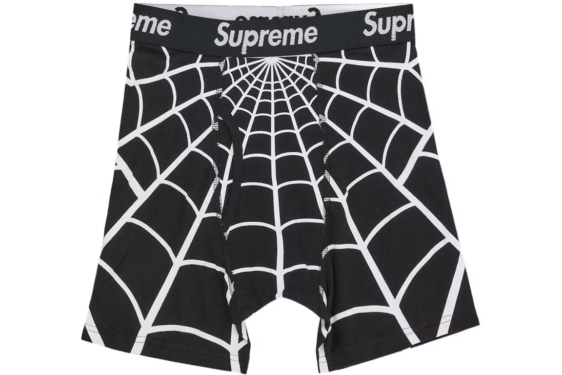 Supreme x Hanes Spiderweb Boxer Briefs (2-Pack) — Black