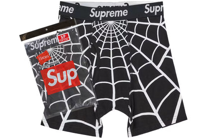 Supreme x Hanes Spiderweb Boxer Briefs (2-Pack) — Black
