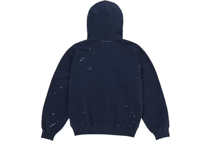 Supreme x MM6 Maison Margiela Box Logo Zip-Up Hooded Sweatshirt — Navy Blue