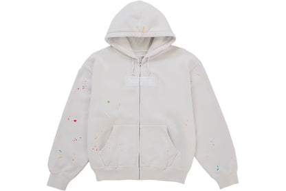 Supreme x MM6 Maison Margiela Box Logo Zip-Up Hooded Sweatshirt — White