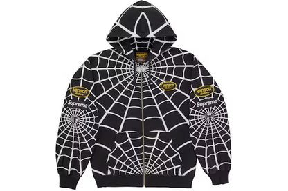 Supreme Vanson Leathers Spider-Man Zip Up Hooded Sweatshirt