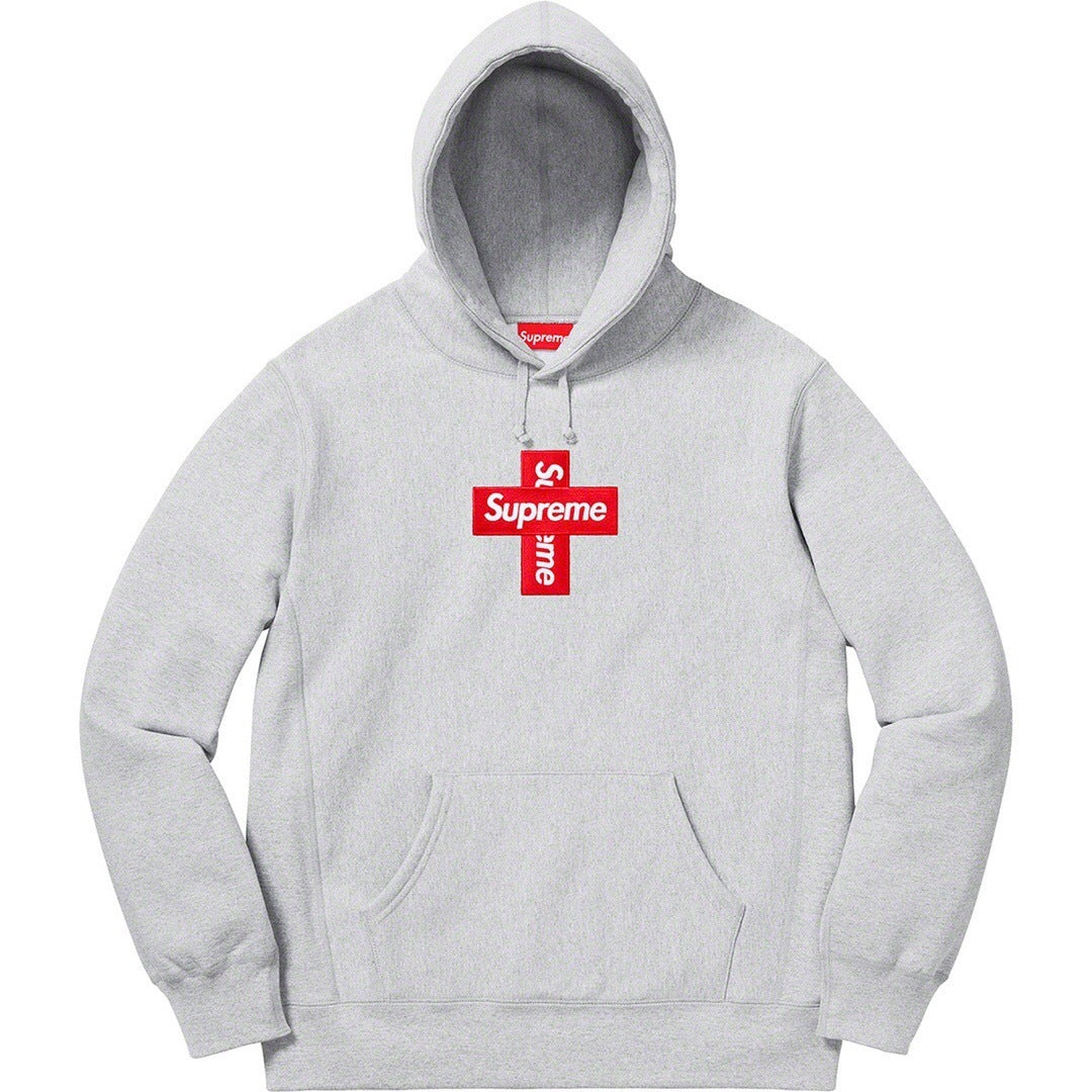 Supreme Cross Box Logo Hoodie – Heather Grey