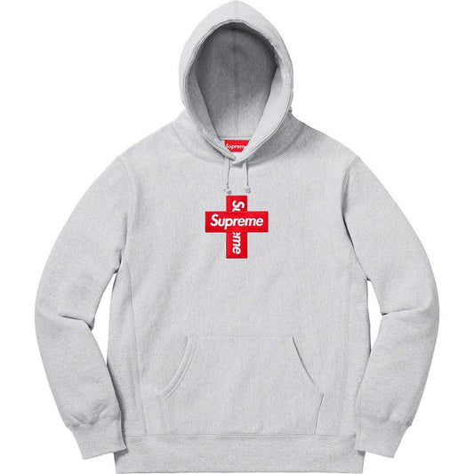 Supreme Cross Box Logo Hoodie – Heather Grey