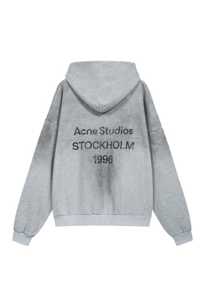 Acne Studios "Stockholm 1996" Logo Hoodie — Grey