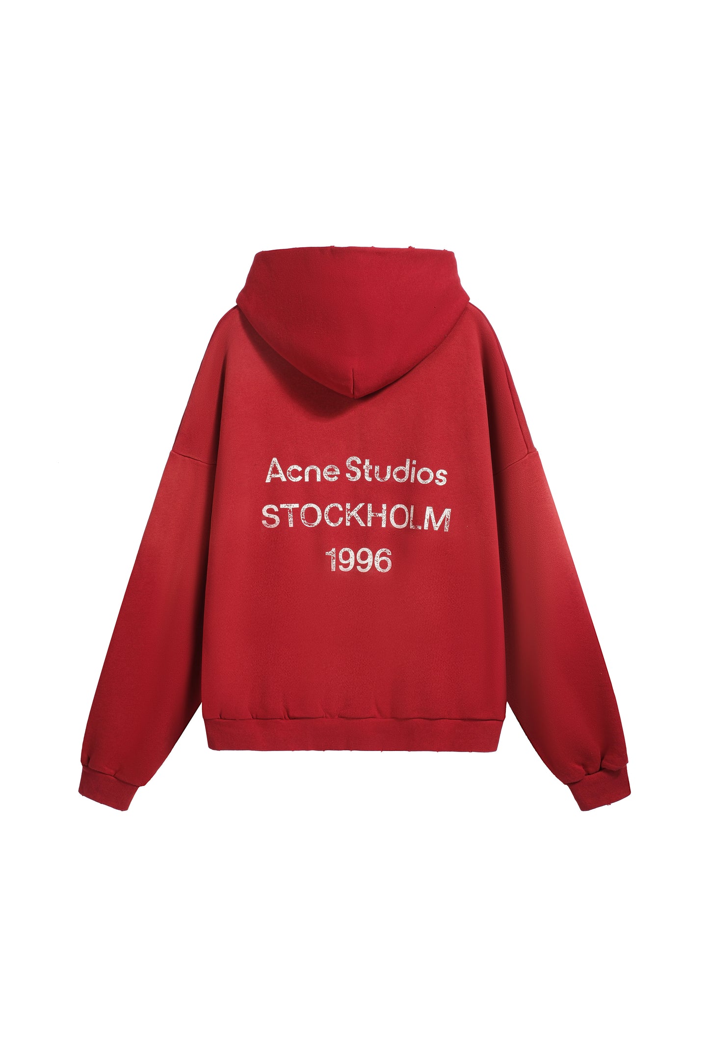 Acne Studios "Stockholm 1996" Logo Hoodie — Cherry Red