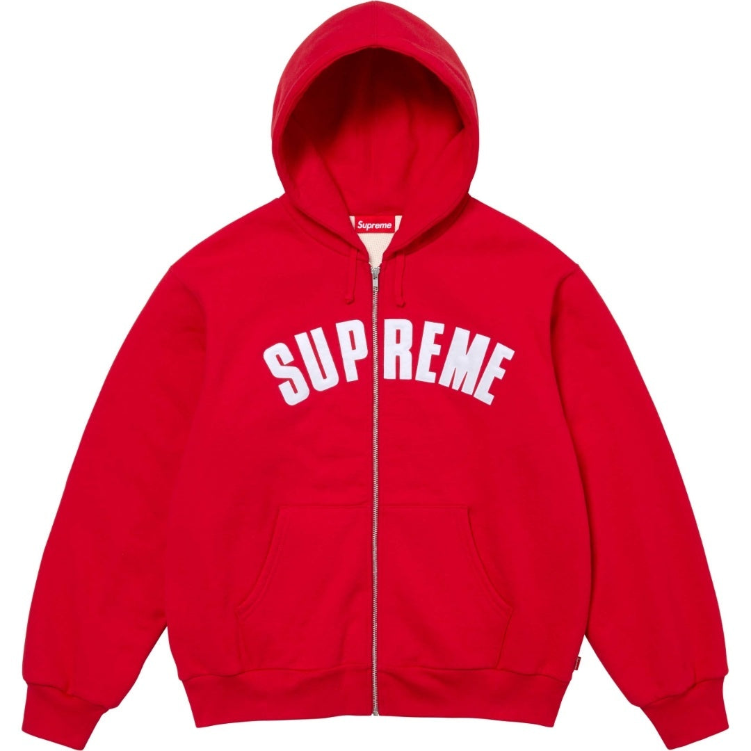 Supreme Arc Logo Zip-Up Hoodie – Red