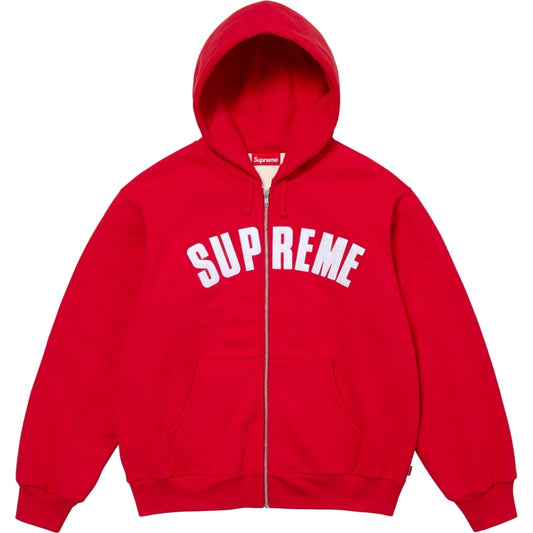 Supreme Arc Logo Zip-Up Hoodie – Red