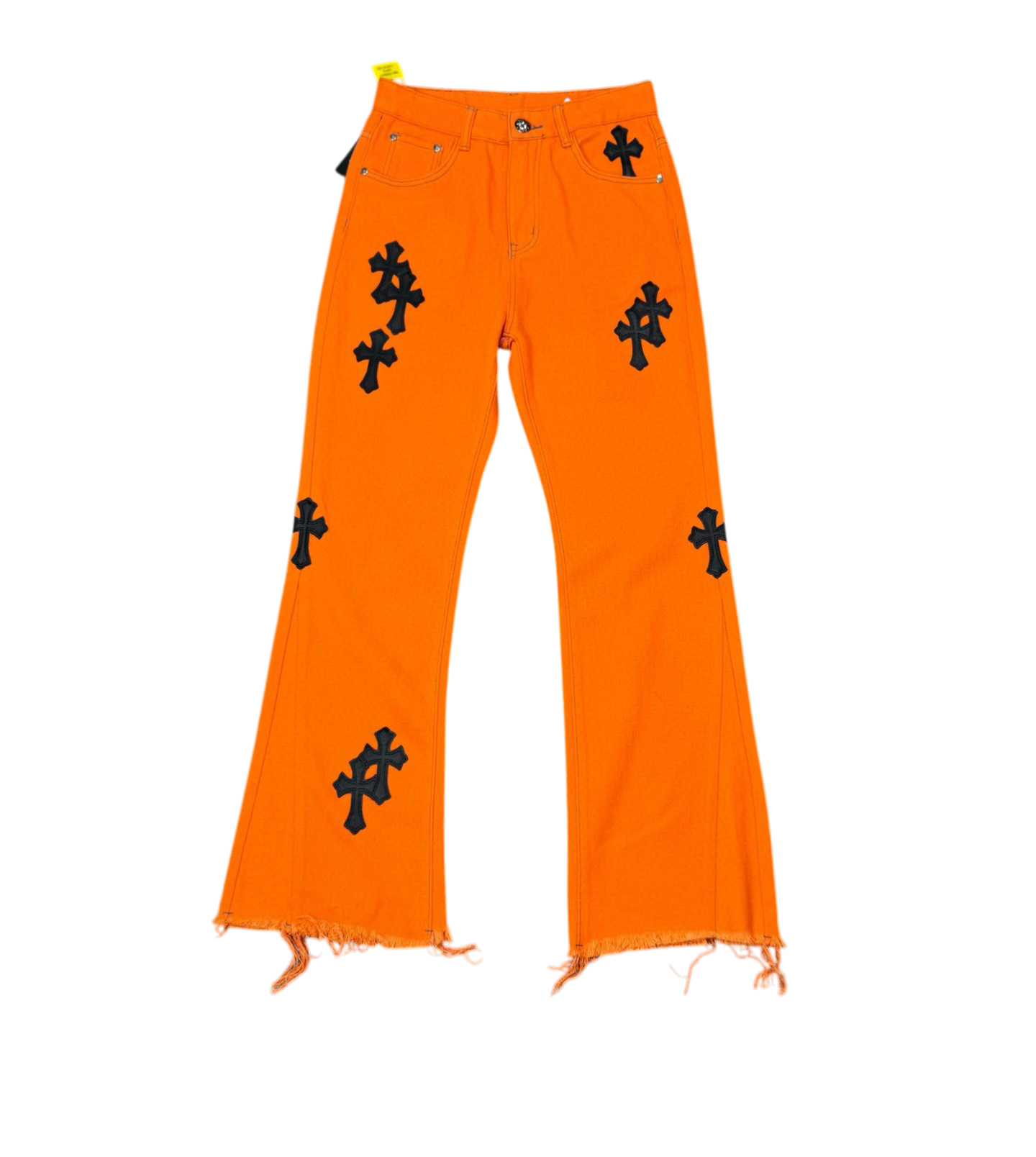 Cross Patch Flared Denim Jeans – Orange