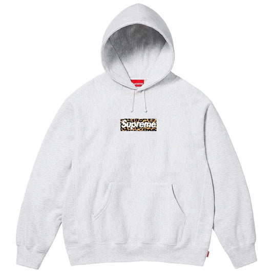 Supreme Leopard Box Logo Hoodie – Ash Grey