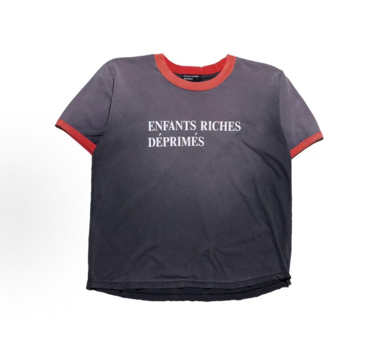 Enfants Riches Déprimés (ERD) Logo Ringer Tee — Faded Black/Red