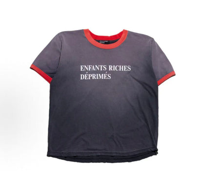 Enfants Riches Déprimés (ERD) Logo Ringer Tee — Faded Black/Red