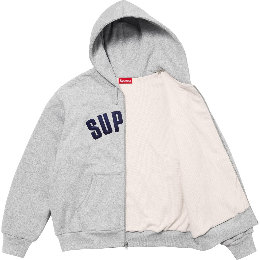 Supreme Arc Logo Zip-Up Hoodie – Ash Grey