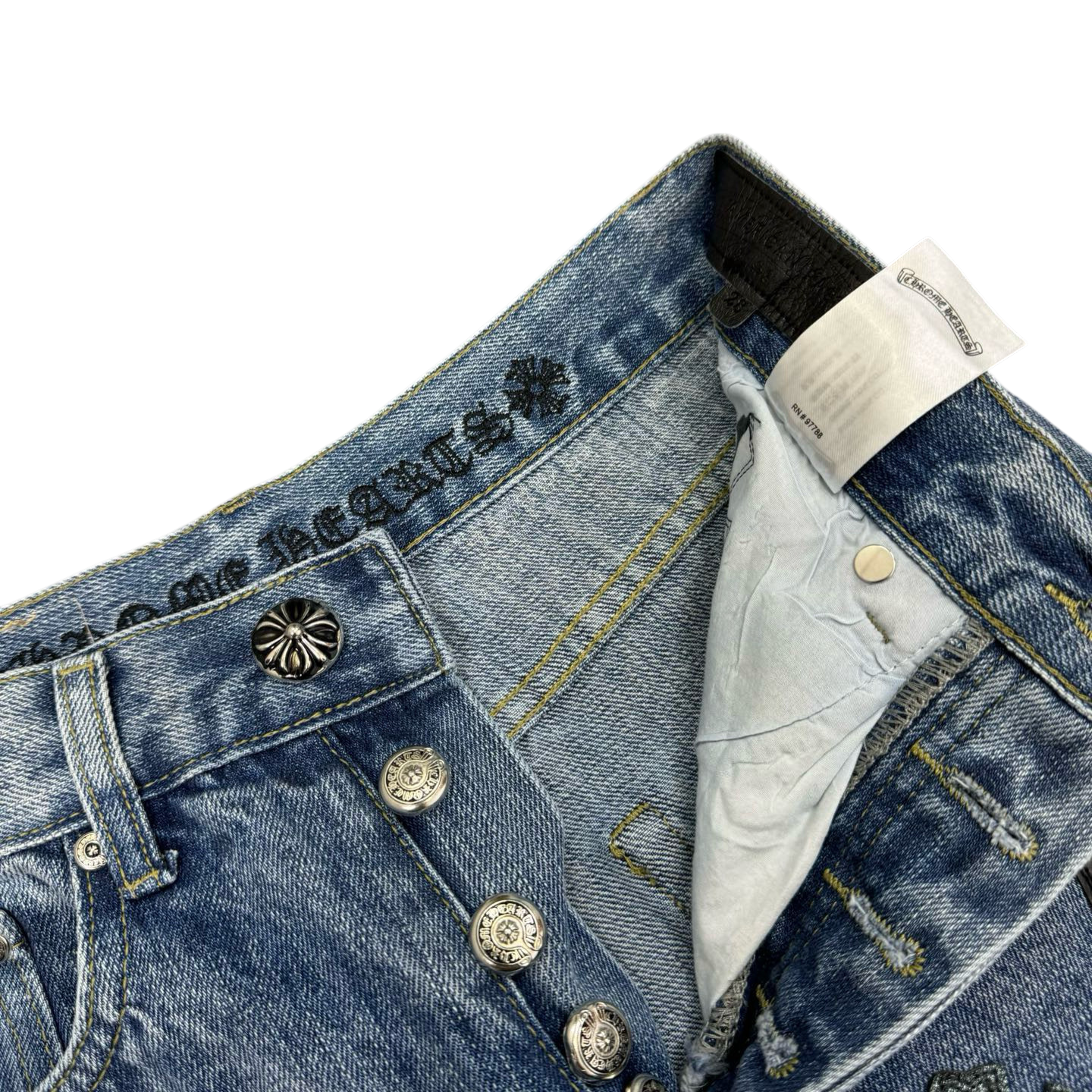 Cross Patch Denim Jeans – Light Wash Blue Straight Fit