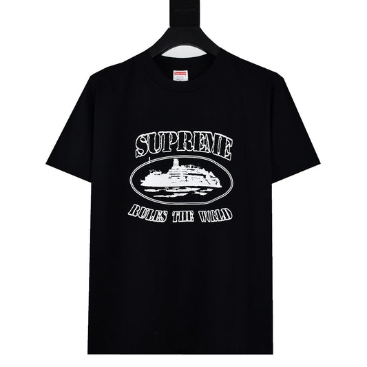 Supreme x Corteiz “Rules the World” T-Shirt – Black