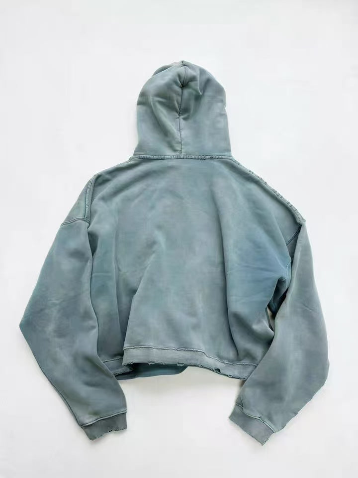 Enfants Riches Déprimés (ERD) Distressed Logo Hoodie — Washed Blue
