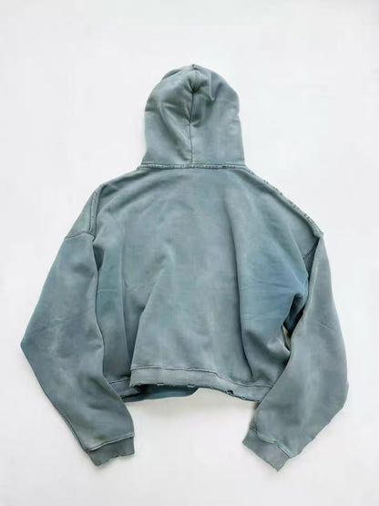 Enfants Riches Déprimés (ERD) Distressed Logo Hoodie — Washed Blue
