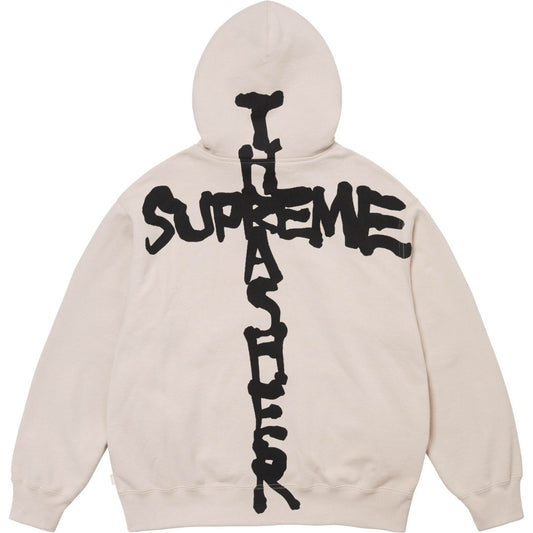 Supreme x Thrasher Cross Zip-Up Hoodie – Natural
