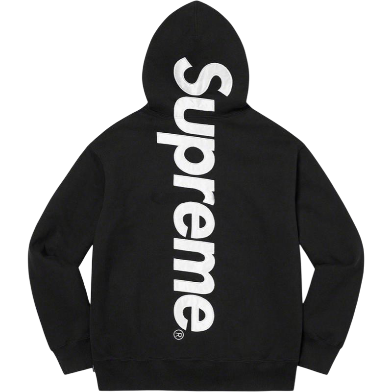Supreme Big Logo Hoodie – Black / White Vertical Logo