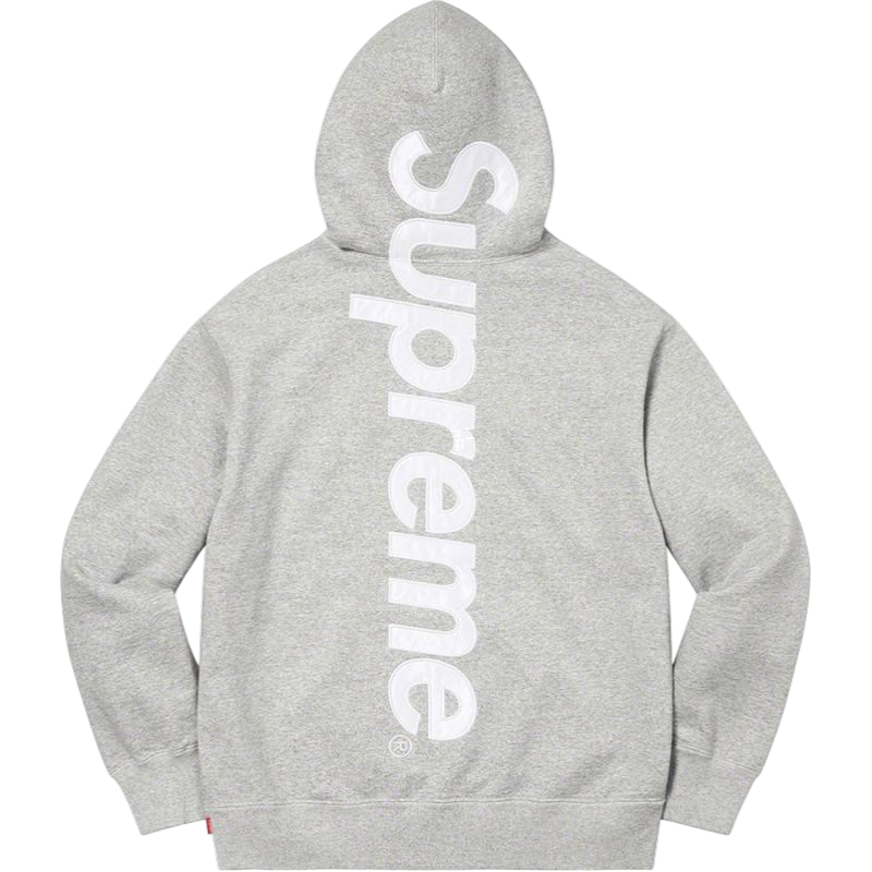 Supreme Big Logo Hoodie – Heather Grey / White Vertical Logo
