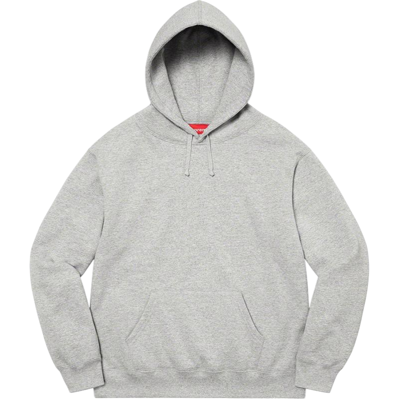 Supreme Big Logo Hoodie – Heather Grey / White Vertical Logo