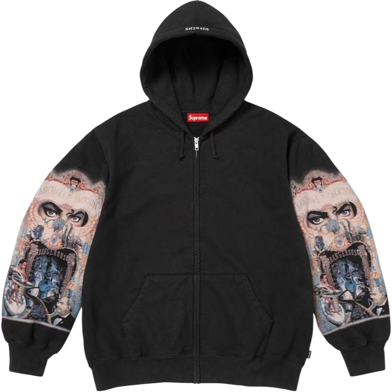 Supreme x Michael Jackson “Dangerous” Zip Hoodie – Black