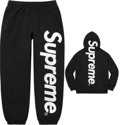 Supreme Big Logo Hoodie & Sweatpants Set – Black / White