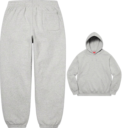 Supreme Big Logo Hoodie & Sweatpants Set – Heather Grey / White