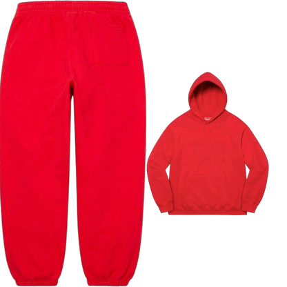 Supreme Big Logo Hoodie & Sweatpants Set – Red / White