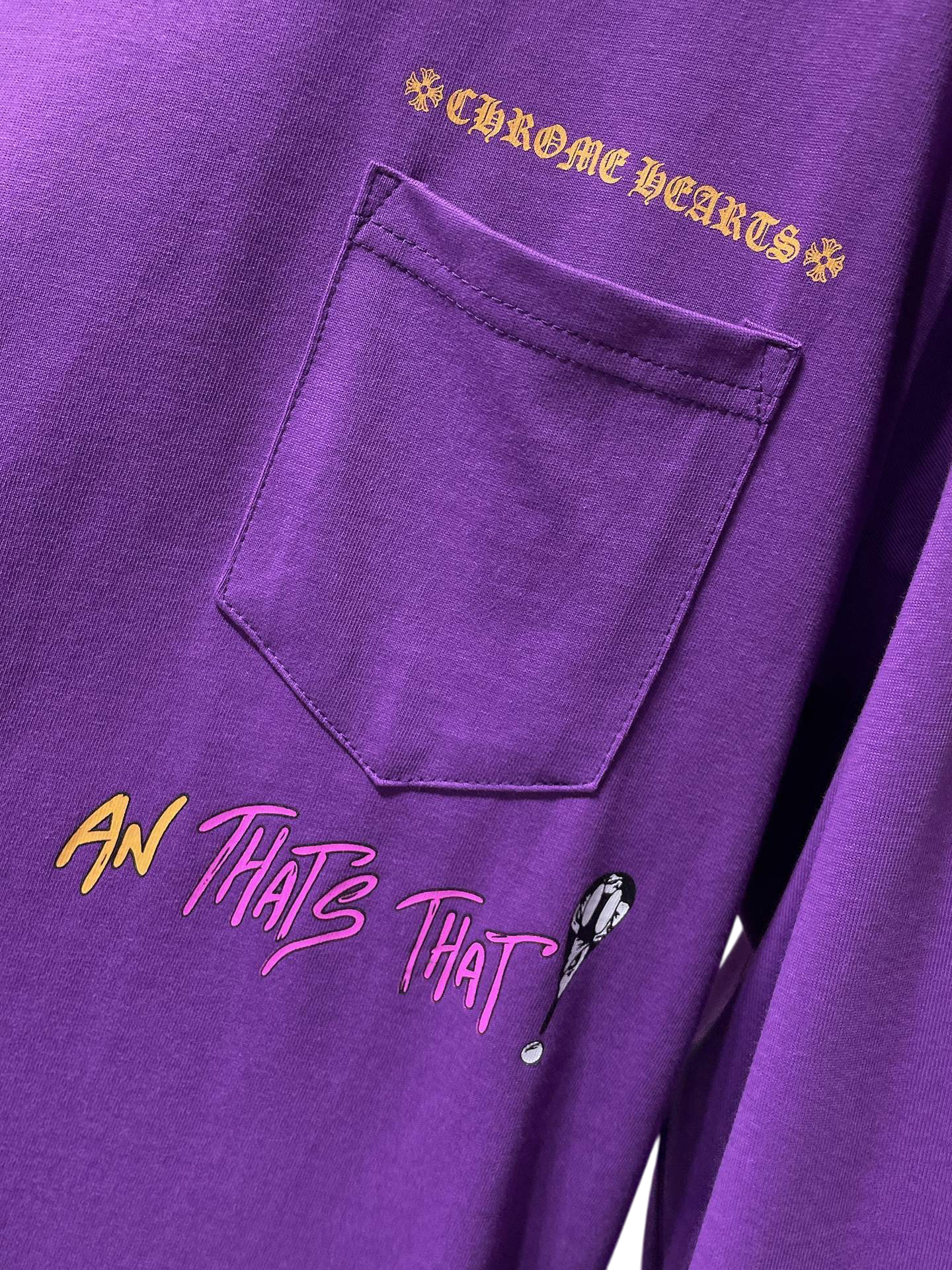 Chrome Hearts x Matty Boy “Ain’t That” Long Sleeve Pocket Tee – Purple