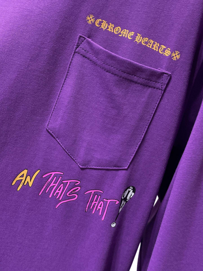Chrome Hearts x Matty Boy “Ain’t That” Long Sleeve Pocket Tee – Purple
