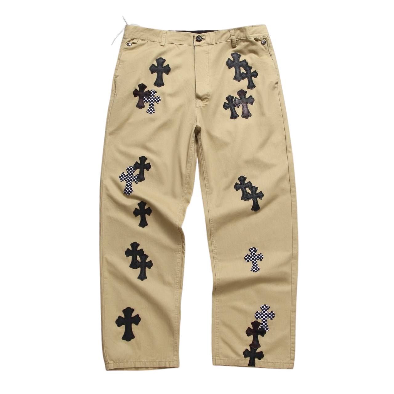 Chrome Hearts Cross Patch Khaki Carpenter Pants