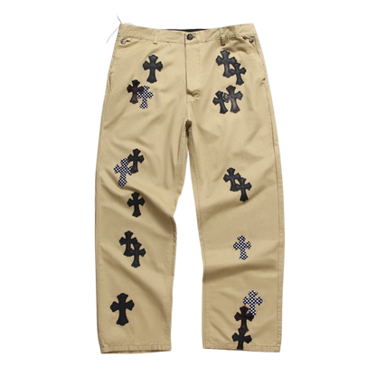 Chrome Hearts Cross Patch Khaki Carpenter Pants