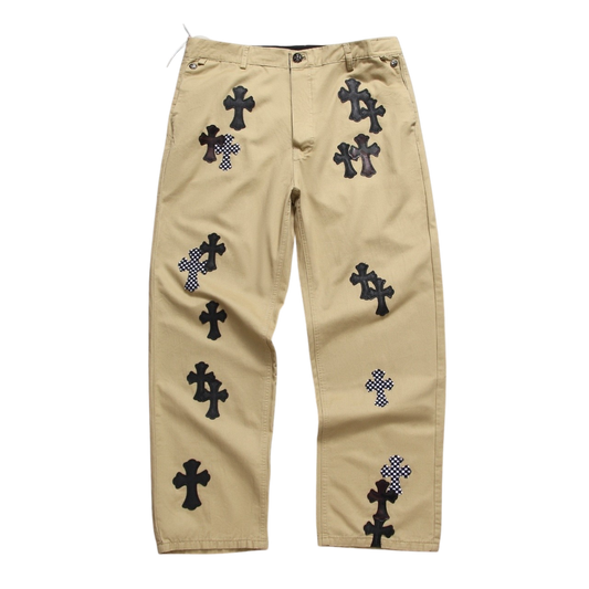 Chrome Hearts Cross Patch Khaki Carpenter Pants