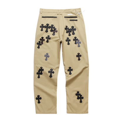 Chrome Hearts Cross Patch Khaki Carpenter Pants