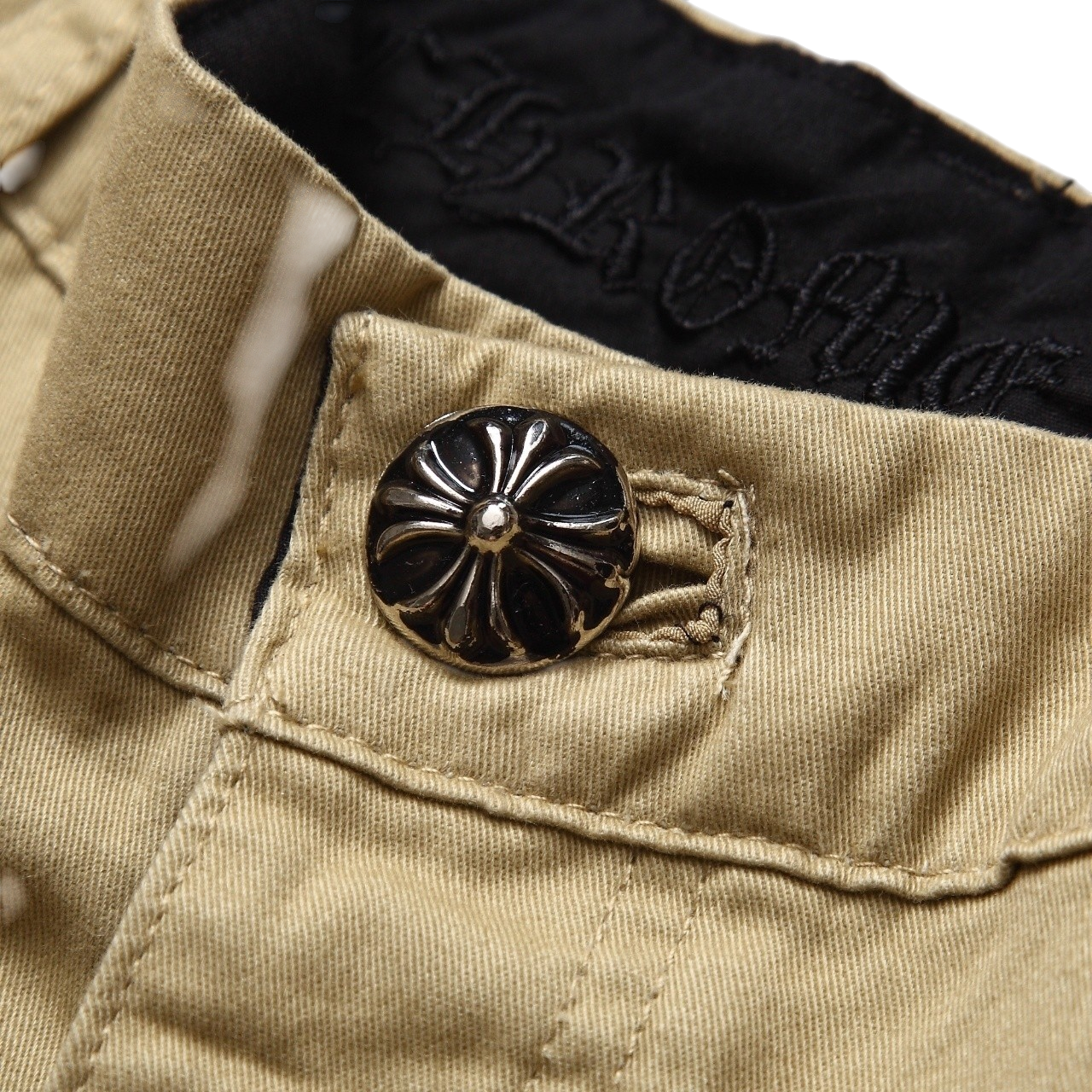 Chrome Hearts Cross Patch Khaki Carpenter Pants