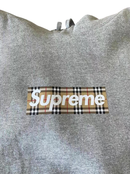 Supreme x Burberry Box Logo Hoodie – Grey
