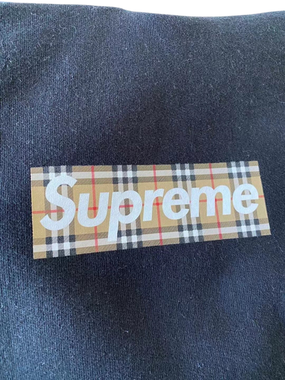 Supreme x Burberry Box Logo Hoodie – Black