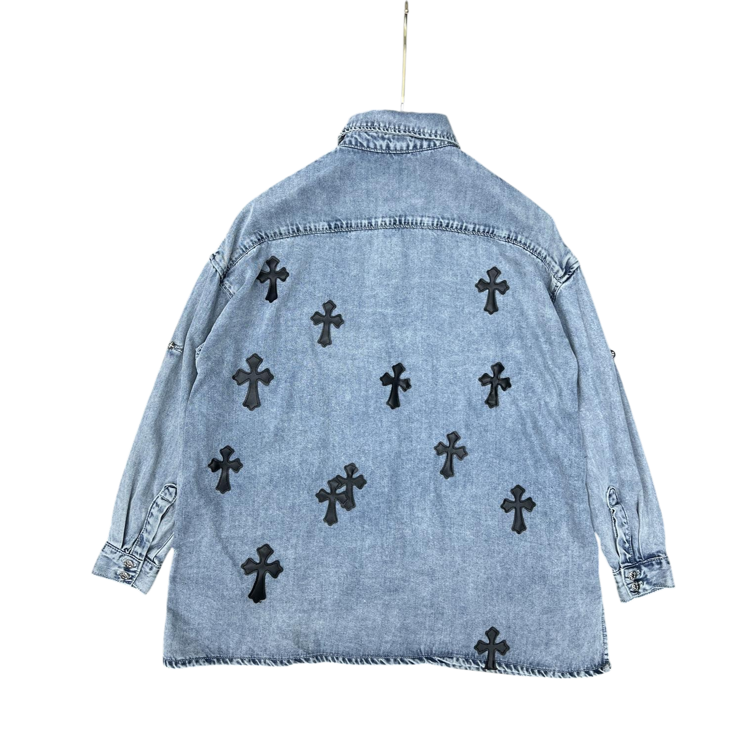 Chrome Hearts Cross Patch Denim Shirt – Light Wash