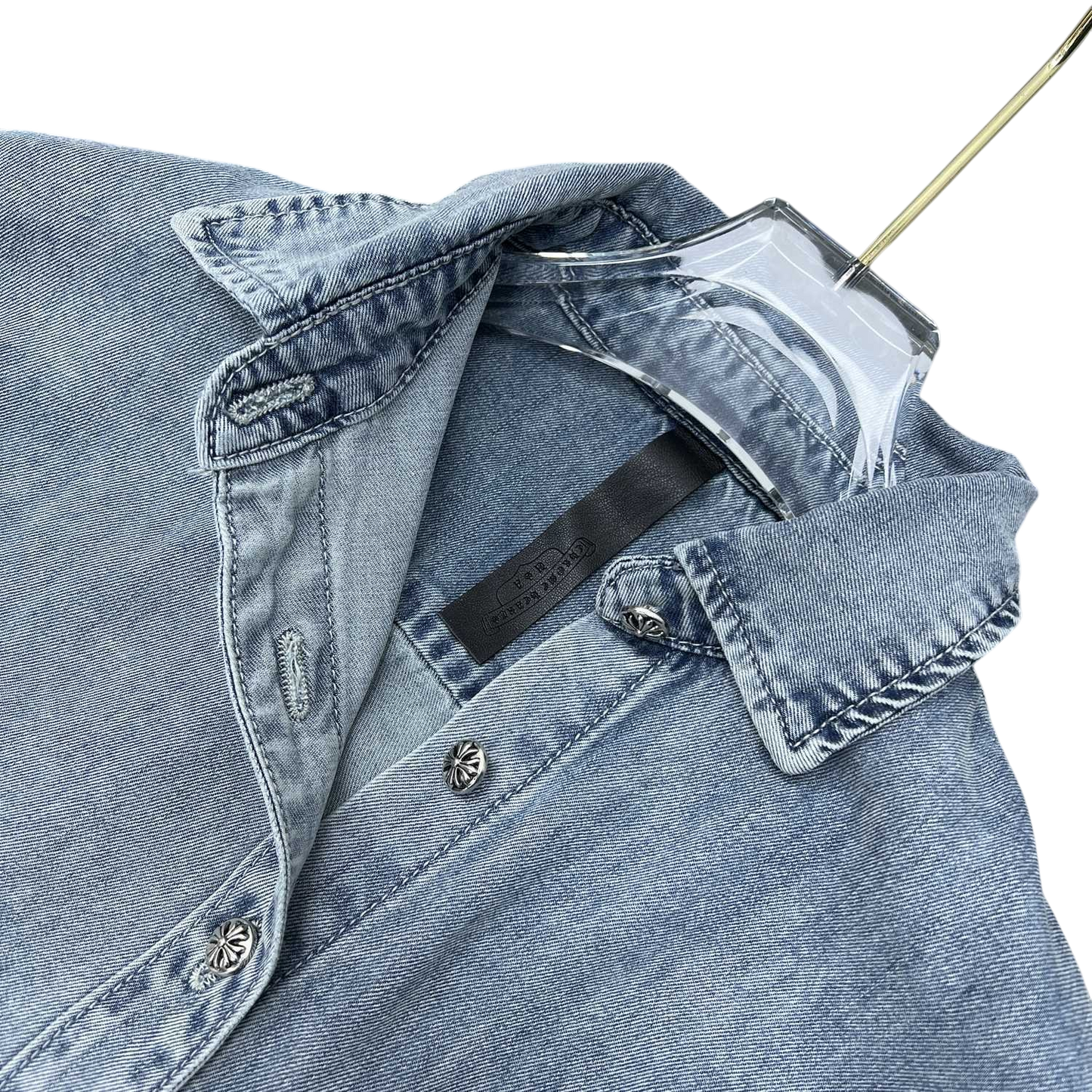 Chrome Hearts Cross Patch Denim Shirt – Light Wash