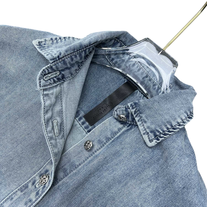 Chrome Hearts Cross Patch Denim Shirt – Light Wash